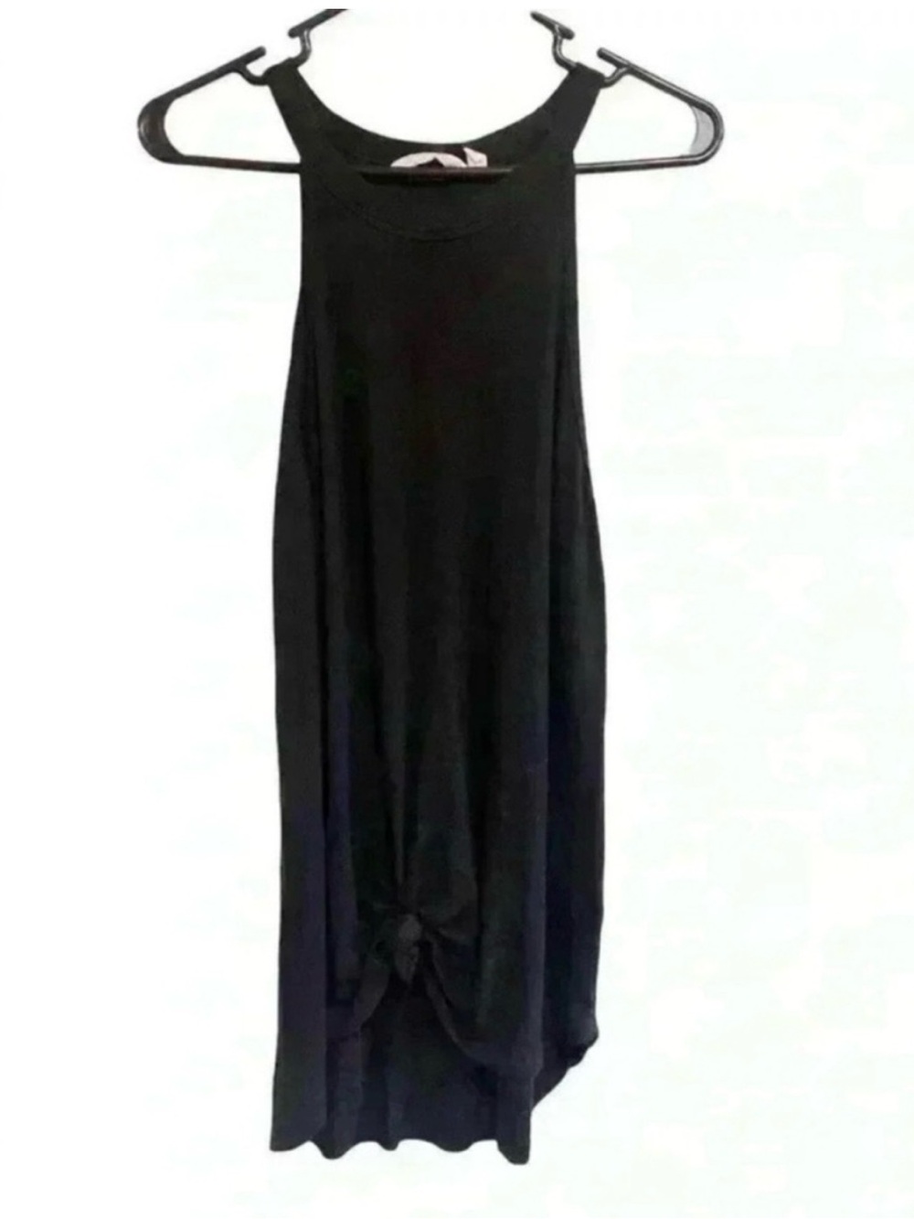 Athleta Black Sleeveless Midi Tank Dress with Front Tie